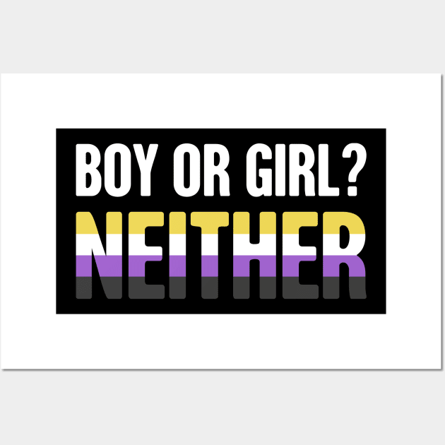 Funny Non-Binary Pride | Gender Identity Genderqueer Wall Art by MeatMan